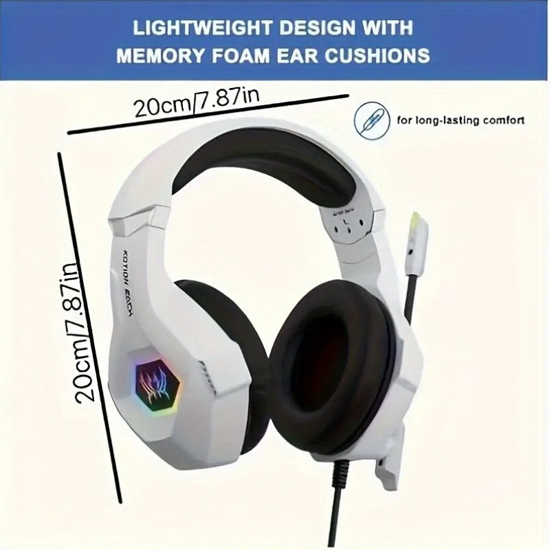 Wired Gaming Headset with RGB Lighting & Mic